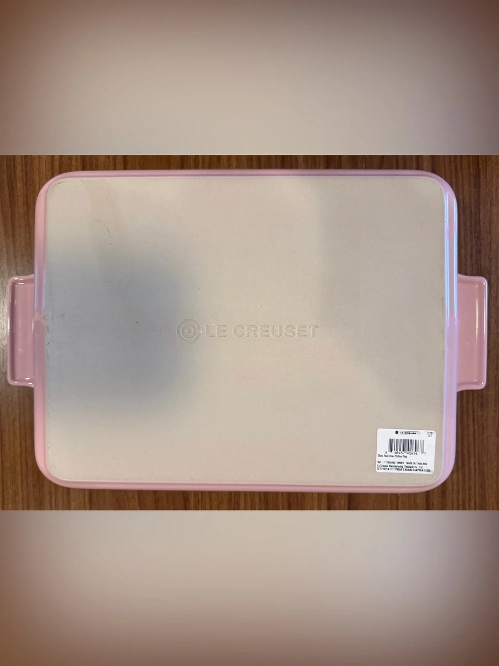 Le Creuset 32cm Rectangular Dish Chiffon Pink Stoneware NEW Discontinued Rare